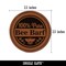 100% Pure Bee Barf Honey for Apiarist Beekeeper Round Iron-On Engraved Faux Leather Patch Applique - 2.5"